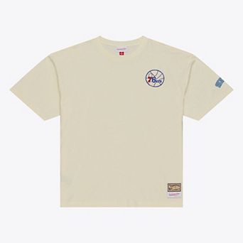 Men's Mitchell & Ness Oatmeal Philadelphia 76ers Heritage Hues Oversized T-Shirt