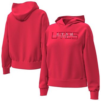 Women's Under Armour Red Utah Utes Icon Fleece Hoodie