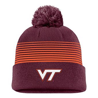 Men's Nike Maroon Virginia Tech Hokies 2026 On-Field Peak Cuffed Knit Hat with Pom