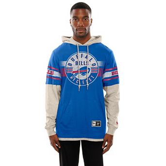 Men's New Era Royal Buffalo Bills Twofer Layered Long Sleeve Hoodie T-Shirt