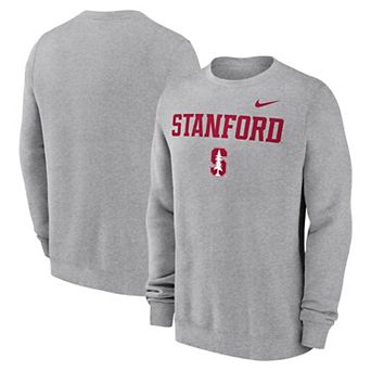 Men's Nike Heather Gray Stanford Cardinal Primetime Primary Stack Pullover Sweatshirt