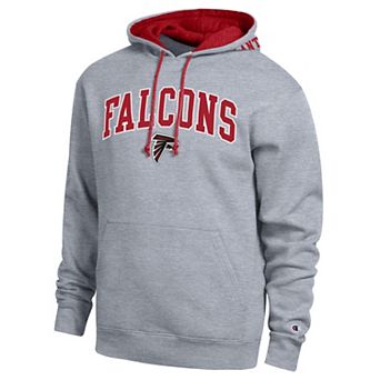 Men's Champion Heather Gray/Red Atlanta Falcons Contrast Hoodie