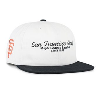 Men's '47 White/Black San Francisco Giants Script Stack Relaxed Captain Snapback