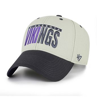 Men's '47 Gray/Black Minnesota Vikings Half Block Text MVP Adjustable Hat
