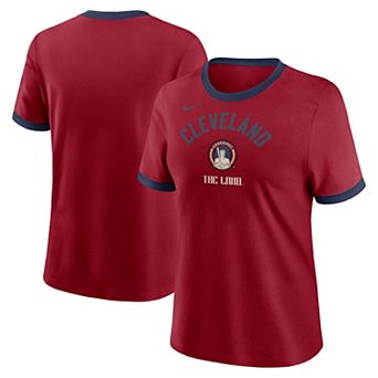 Women's Nike Red Cleveland Guardians 2024 City Connect Ringer Tri-Blend T-Shirt