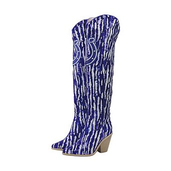 Cuce Indianapolis Colts Over-the-Knee Two-Tone Sequin Boots