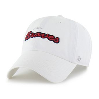Women's '47 White Atlanta Braves Trendy Script Clean Up Adjustable Hat