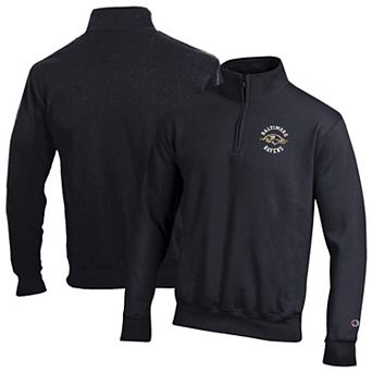 Men's Champion Black Baltimore Ravens Powerblend Quarter-Zip Pullover