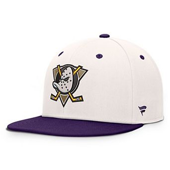 Men's Fanatics Cream/Purple Anaheim Ducks Heritage Ballpark Snapback Hat