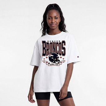 Women's Champion White Denver Broncos Oversized T-Shirt