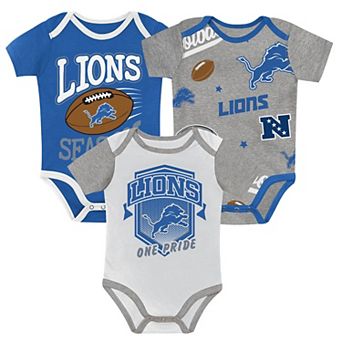 Newborn Outerstuff Detroit Lions First Round Pick Three-Piece Creeper Set