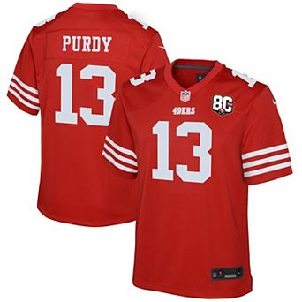 Youth Nike Brock Purdy Scarlet San Francisco 49ers 80th Anniversary Game Jersey