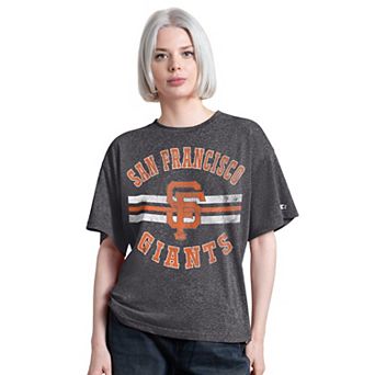 Women's Starter Charcoal San Francisco Giants Jump Shot Boyfriend Tri-Blend T-Shirt