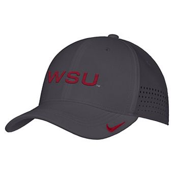 Men's Nike Gray Washington State Cougars 2026 On-Field AeroBill SwooshFlex Dri-FIT Hat