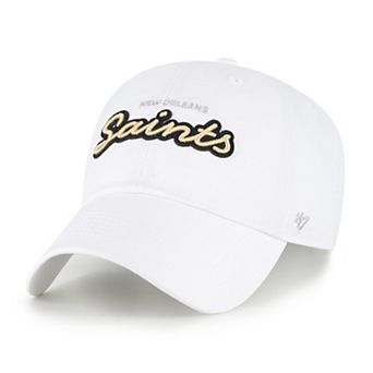 Women's '47 White New Orleans Saints Trendy Script Clean Up Adjustable Hat
