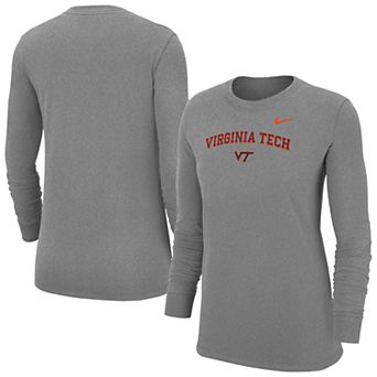 Women's Nike Heather Gray Virginia Tech Hokies Core Long Sleeve T-Shirt