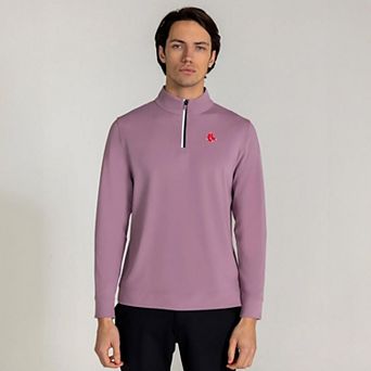 Men's Redvanly Purple Boston Red Sox Fleet Quarter-Zip Top