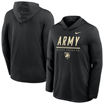 Men's Nike Black Army Black Knights 2026 Sideline Dri-FIT Lightweight Hooded Top