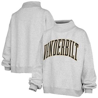 Women's Pressbox Gray Vanderbilt Commodores Oversized Nelson Mock Neck Sweatshirt