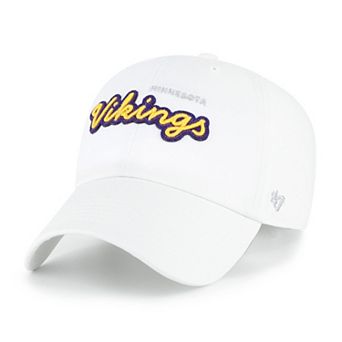 Women's '47 White Minnesota Vikings Trendy Script Clean Up Adjustable Hat