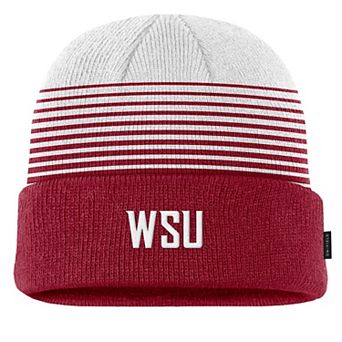 Men's Nike Crimson/White Washington State Cougars 2026 On-Field Gradient Terra Cuffed Knit Hat