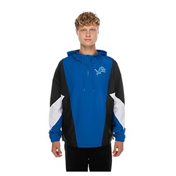 Men's New Era Blue Detroit Lions Quarter-Zip Windbreaker Jacket