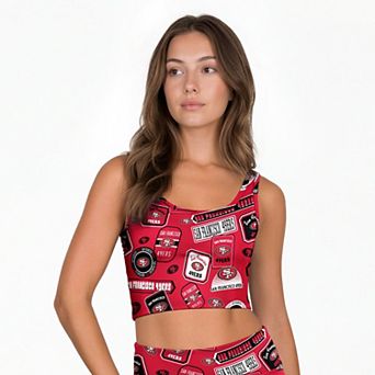 Women's Concepts Sport Scarlet San Francisco 49ers Grady Allover Print Bralette