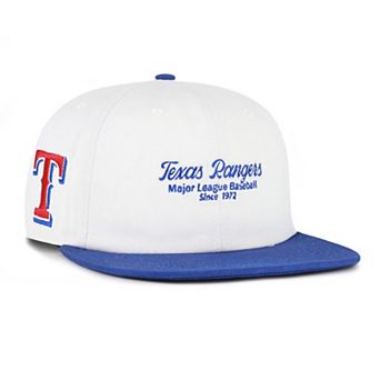 Men's '47 White/Royal Texas Rangers Script Stack Relaxed Captain Snapback