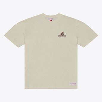 Men's Mitchell & Ness Cream Colorado Avalanche Core Essentials T-Shirt