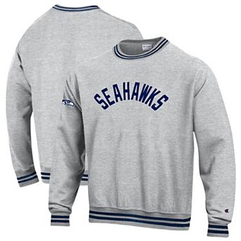 Men's Champion Gray/Navy Seattle Seahawks Reverse Weave Yarn Dye Sweatshirt