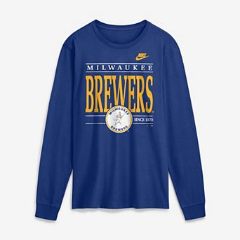 Men's Nike Royal Milwaukee Brewers Cooperstown Graphic Long Sleeve T-Shirt
