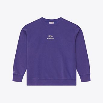 Men's Mitchell & Ness Purple Baltimore Ravens Micro Logo Fleece Sweatshirt