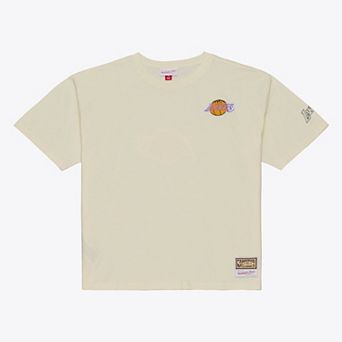 Men's Mitchell & Ness Oatmeal Los Angeles Lakers Heritage Hues Oversized T-Shirt