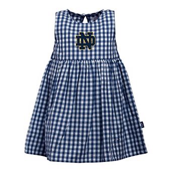 Girls Infant Garb Navy Notre Dame Fighting Irish Loren Gingham Dress