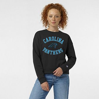 Women's Champion Black Carolina Panthers Heart & Soul Powerblend Sweatshirt