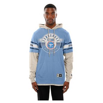 Men's New Era Light Blue Tennessee Titans Twofer Layered Long Sleeve Hoodie T-Shirt