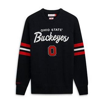Men's Mitchell & Ness Black Ohio State Buckeyes Head Coach Sweater