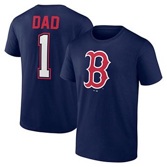 Men's Fanatics Navy Boston Red Sox #1 Dad Name & Number T-Shirt