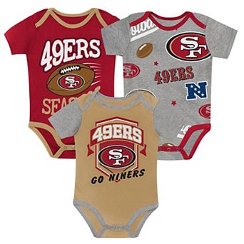 Newborn Outerstuff San Francisco 49ers First Round Pick Three-Piece Creeper Set