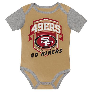 Newborn Outerstuff San Francisco 49ers First Round Pick Three-Piece Creeper Set