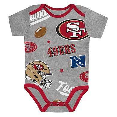 Newborn Outerstuff San Francisco 49ers First Round Pick Three-Piece Creeper Set