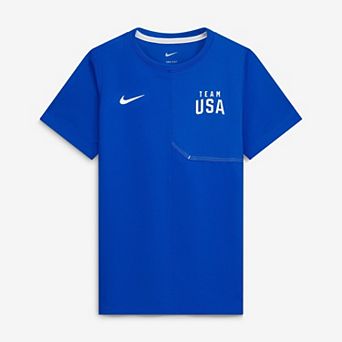 Youth Nike Royal Team USA Sideline UV Dri-FIT Coaches Shirt