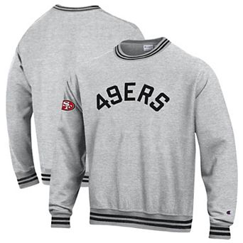 Men's Champion Gray/Black San Francisco 49ers Reverse Weave Yarn Dye Sweatshirt