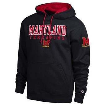 Men's Champion Black Maryland Terrapins Contrast Hoodie