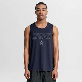 Men's Nike Navy Dallas Cowboys Kickoff Miler Dri-FIT Tank​ Top