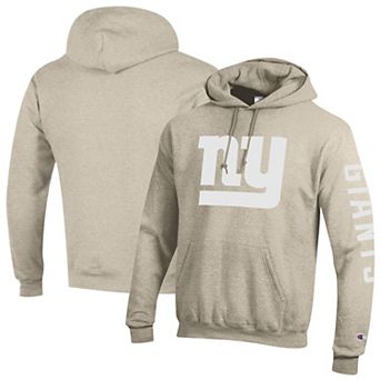 Men's Champion Oatmeal New York Giants Powerblend Hoodie