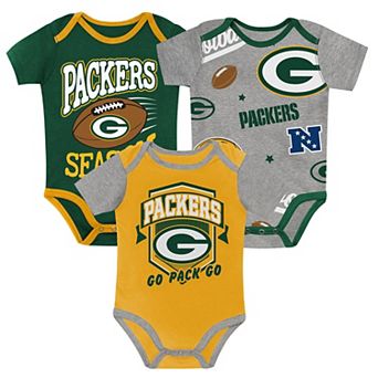 Newborn Outerstuff Green Bay Packers First Round Pick Three-Piece Creeper Set