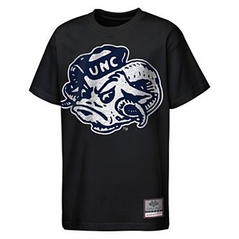 Youth Mitchell & Ness Black North Carolina Tar Heels Big Face Mascot T-Shirt