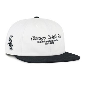 Men's '47 White/Black Chicago White Sox Script Stack Relaxed Captain Snapback