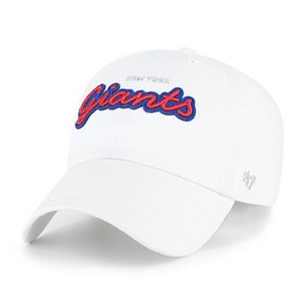 Women's '47 White New York Giants Trendy Script Clean Up Adjustable Hat